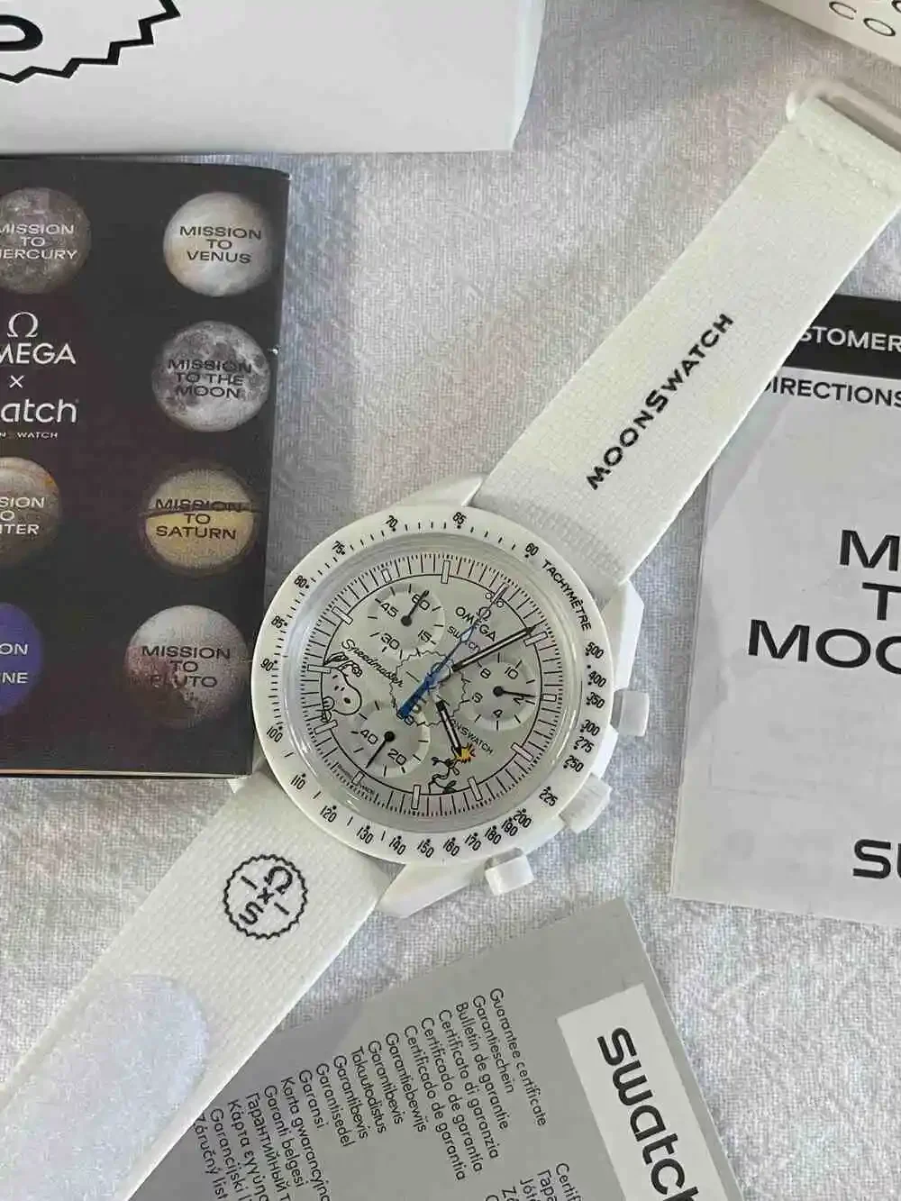NWT Swatch x Omega Bioceramic MoonSwatch Mission to the Moonphase Watch White